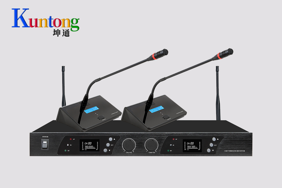 高性价比工业会议音频设备 利旺坤通U段一拖二话筒企业落地案例